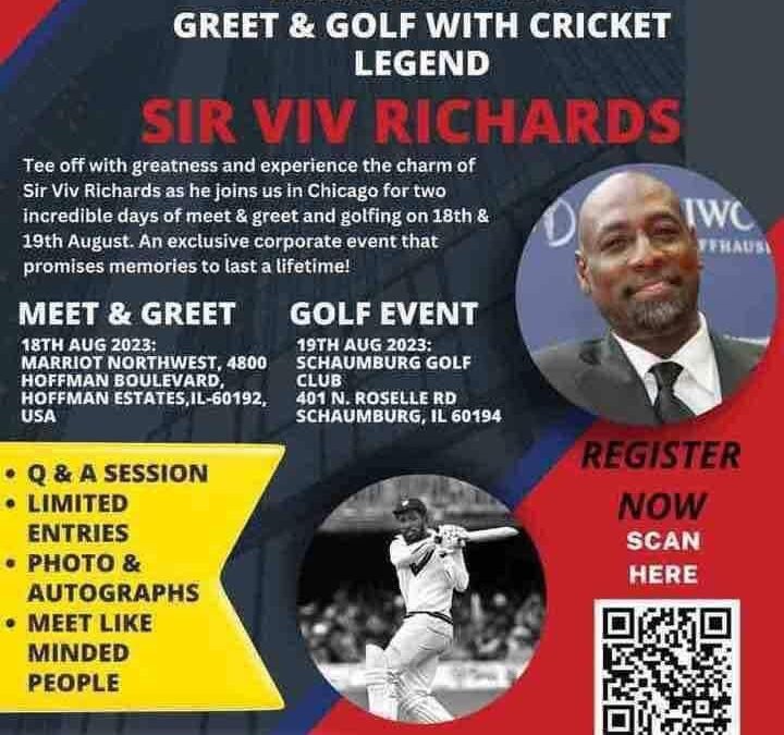 Sir, Vivian Richards of Antigua To Launch APCL Cricket Academy In Chicago.